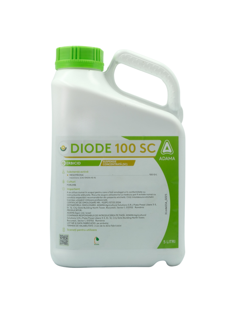 Erbicid Diode 100 SC - 5 Litri, Preemergent, Postemergent, Porumb, Mezotrionă, Mesotrione, Adama