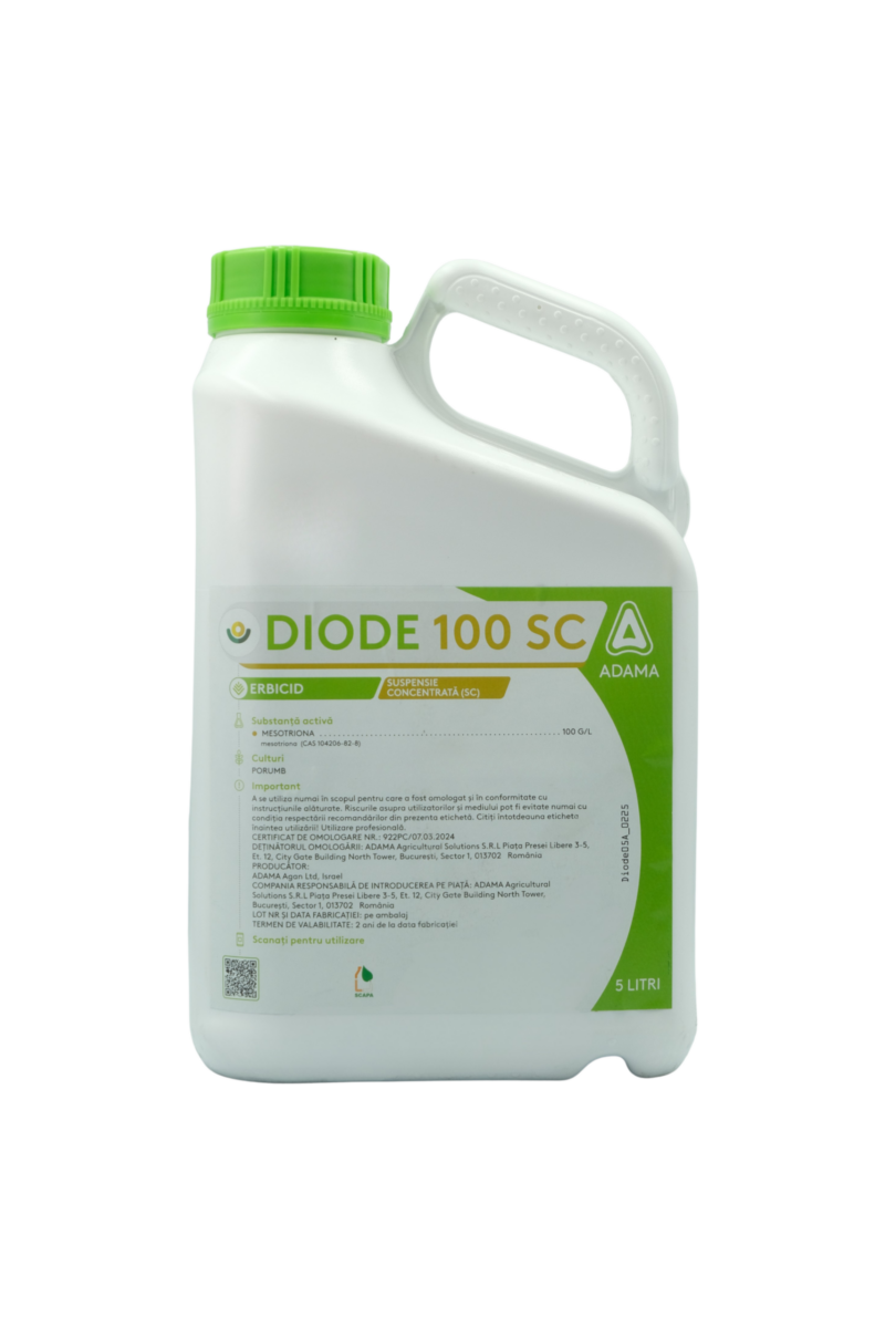 Erbicid Diode 100 SC - 5 Litri, Preemergent, Postemergent, Porumb, Mezotrionă, Mesotrione, Adama Erbicid Diode 100 SC - 5 Litri, Preemergent, Postemergent, Porumb, Mezotrionă, Mesotrione, Adama