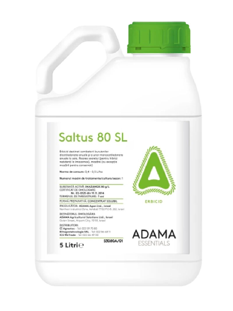 Erbicid SALTUS 80 SL - 5 Litri, Tehnologie Clearfield Floarea Soarelui, Soia, Imazamox, Adama