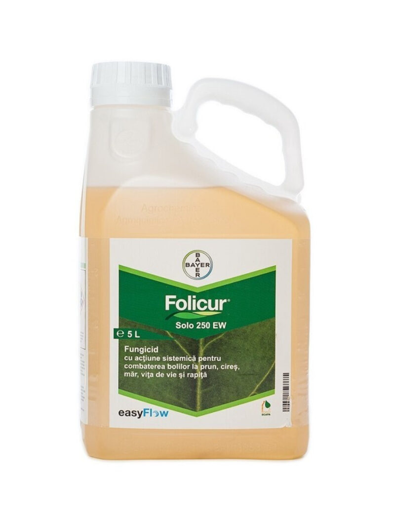 Fungicid FOLICUR SOLO 250 EW - 5 Litri, Pomi fructiferi, Viță de vie, Rapiță, BAYER