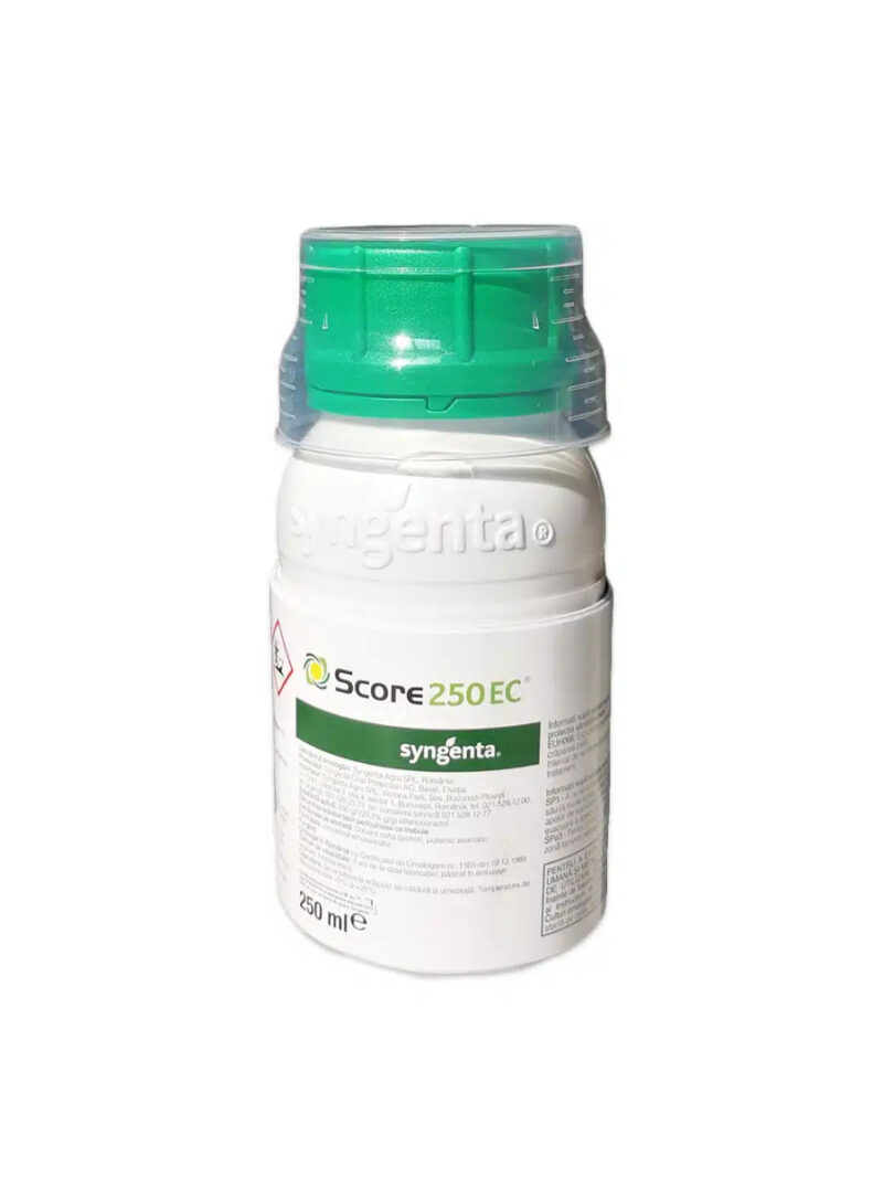 Fungicid SCORE 250 EC – 250 ml, Sistemic, Difenoconazol 250 g_l, Rapăn, Monilioză, Făinare, Alternarioză, Bășicarea frunzelor, Syngenta