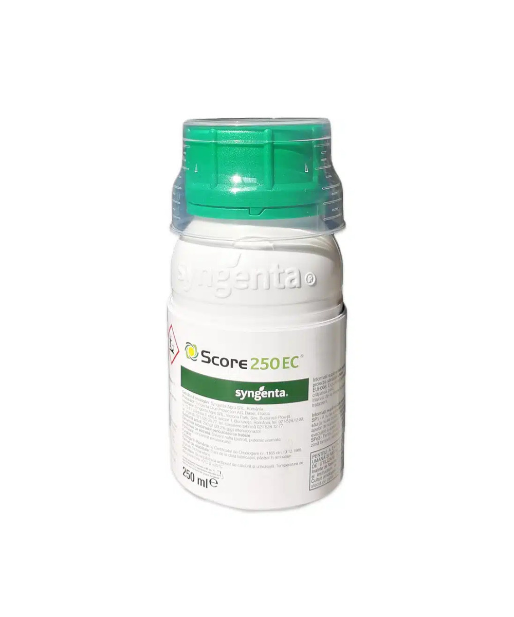 Fungicid SCORE 250 EC – 250 ml, Sistemic, Difenoconazol 250 g_l, Rapăn, Monilioză, Făinare, Alternarioză, Bășicarea frunzelor, Syngenta