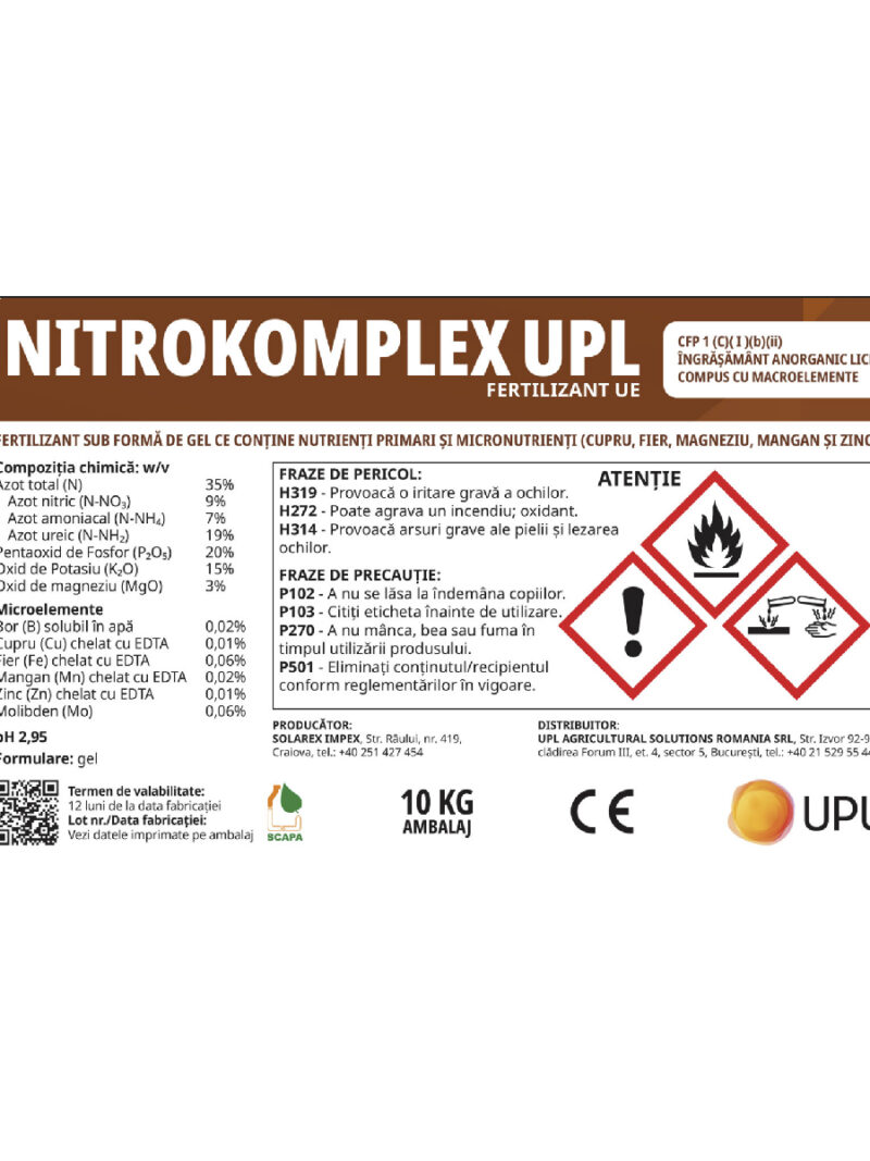 Nitrokomplex, UPL, 10, kg, fertilizant, ingrasamant