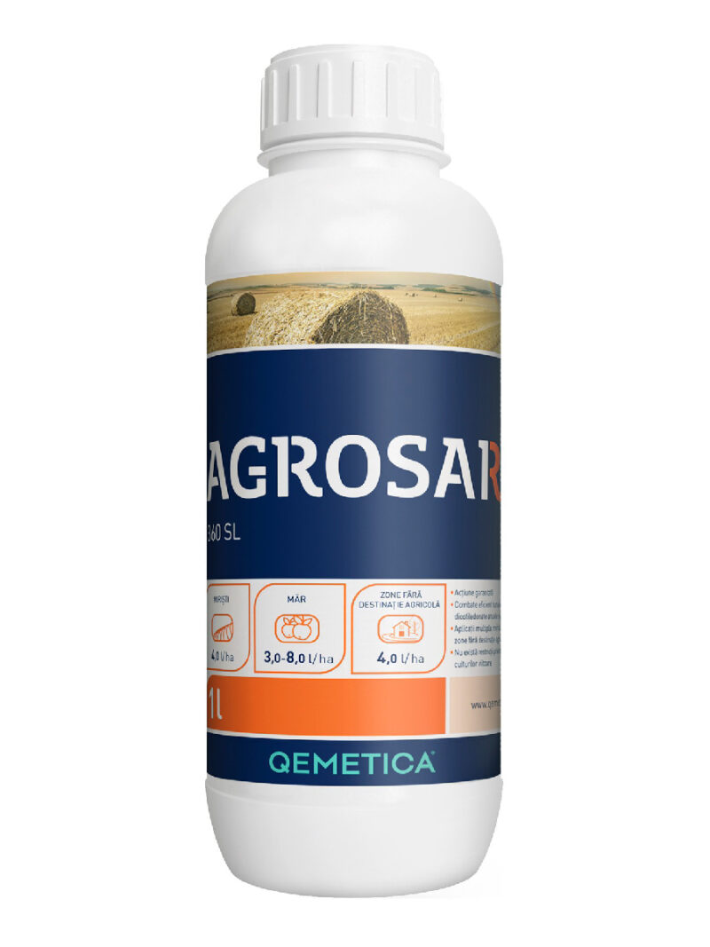 Erbicid Total AGROSAR 360 SL - 1 Litru, Glifosat 360 g_l, QEMETICA