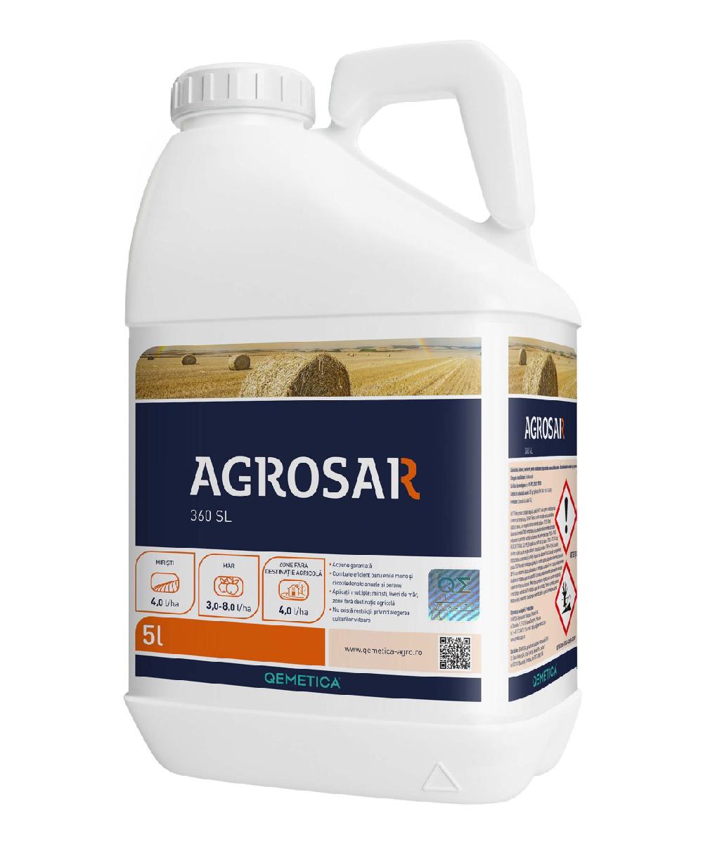 Erbicid Total AGROSAR 360 SL - 5 Litri, Glifosat 360 g/l, QEMETICA