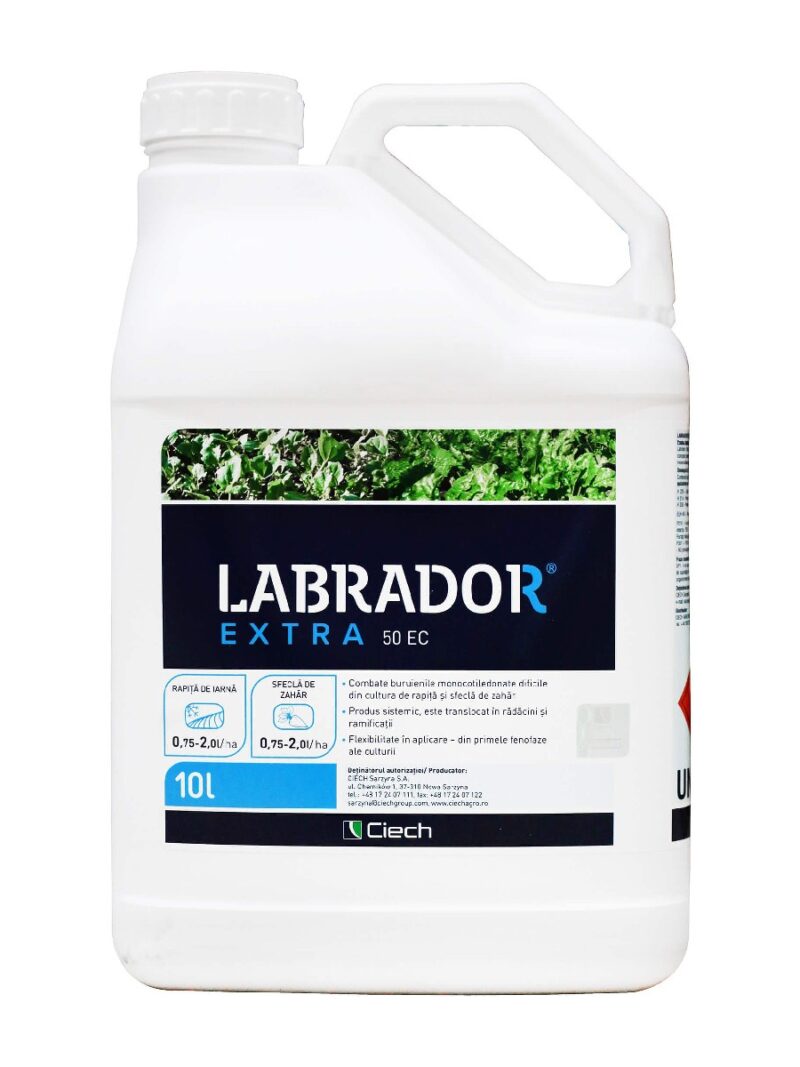 Erbicid graminicid LABRADOR EXTRA 50 EC - 10 Litri, Rapita de toamna, Sfecla de zahar, QEMETICA