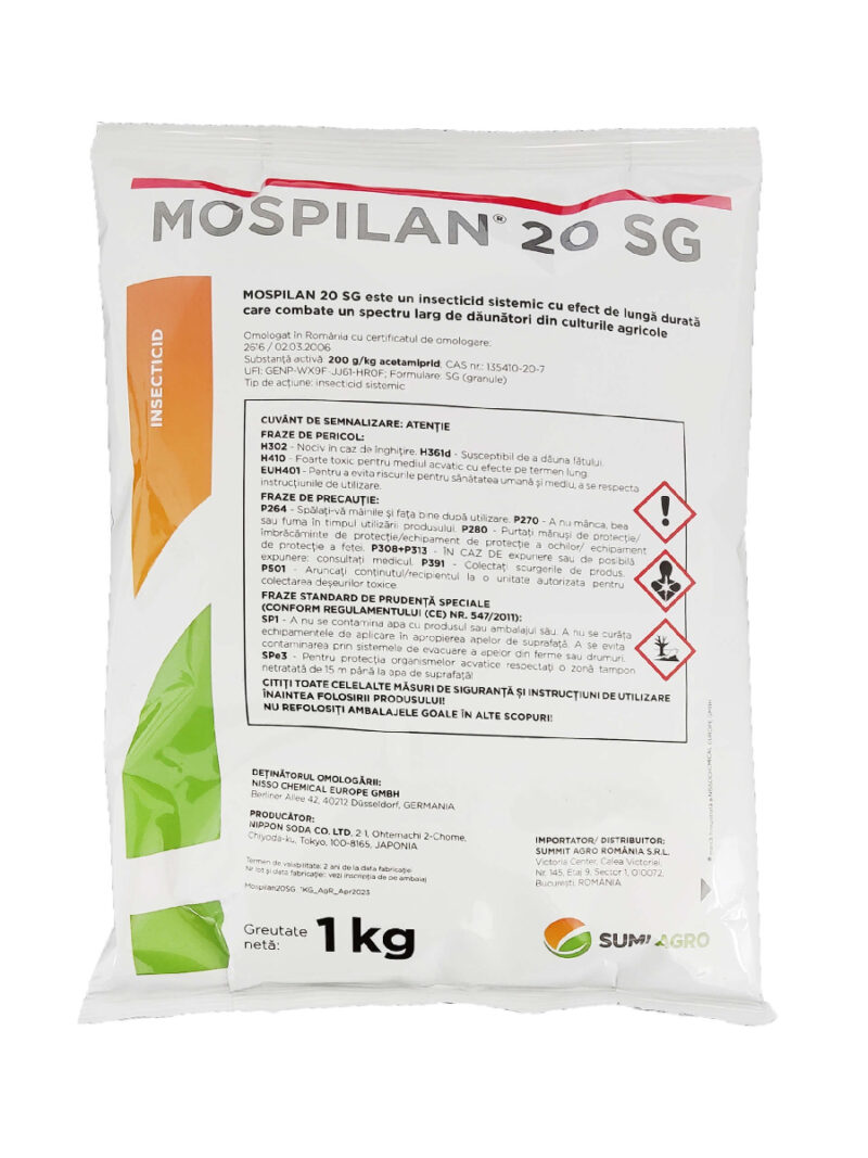 Insecticid MOSPILAN 20 SG - 1 kg, Acetamiprid, Sistemic, Sumi Agro