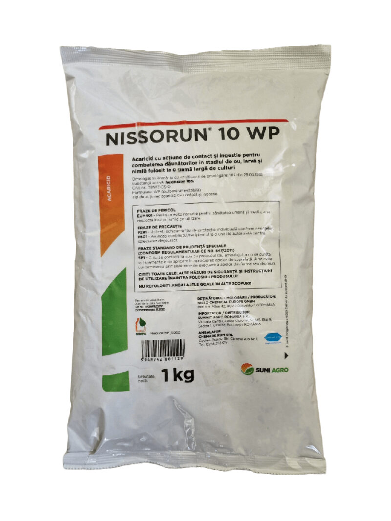 Insecticid acaricid NISSORUN 10 WP - 1 kg, Legume, Rosii, Ardei, Vita de vie, Sumi Agro