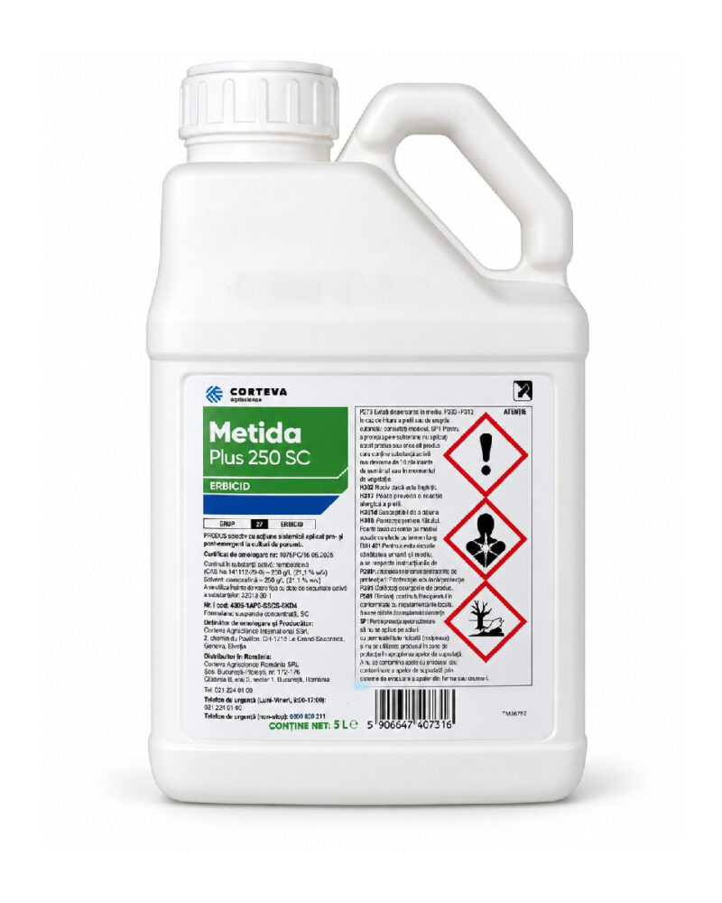 Erbicid METIDA PLUS 250 SC - 5 Litri, Preemergent, Porumb, Corteva