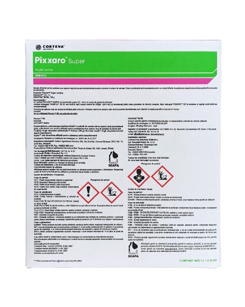 Pachet PIXXARO SUPER - 1 Litru + 0.12 kg - Pachet tehnologic cereale 4 ha, Corteva